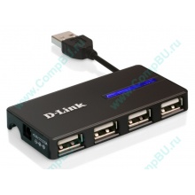 Карманный USB 2.0 концентратор D-Link DUB-104 в Махачкале, USB хаб DLink DUB104 (Махачкала)